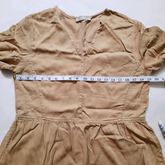 NWOT Everlane The TENCEL™ Puff-Sleeve Dress Tan (Cornstalk) - Size M - Picture 10 of 14
